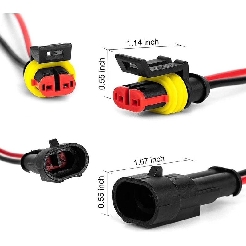 Waterproof Automotive Electrical Wire Connectors Kit Male Female Waterproof Plug For Car ACDC 2
