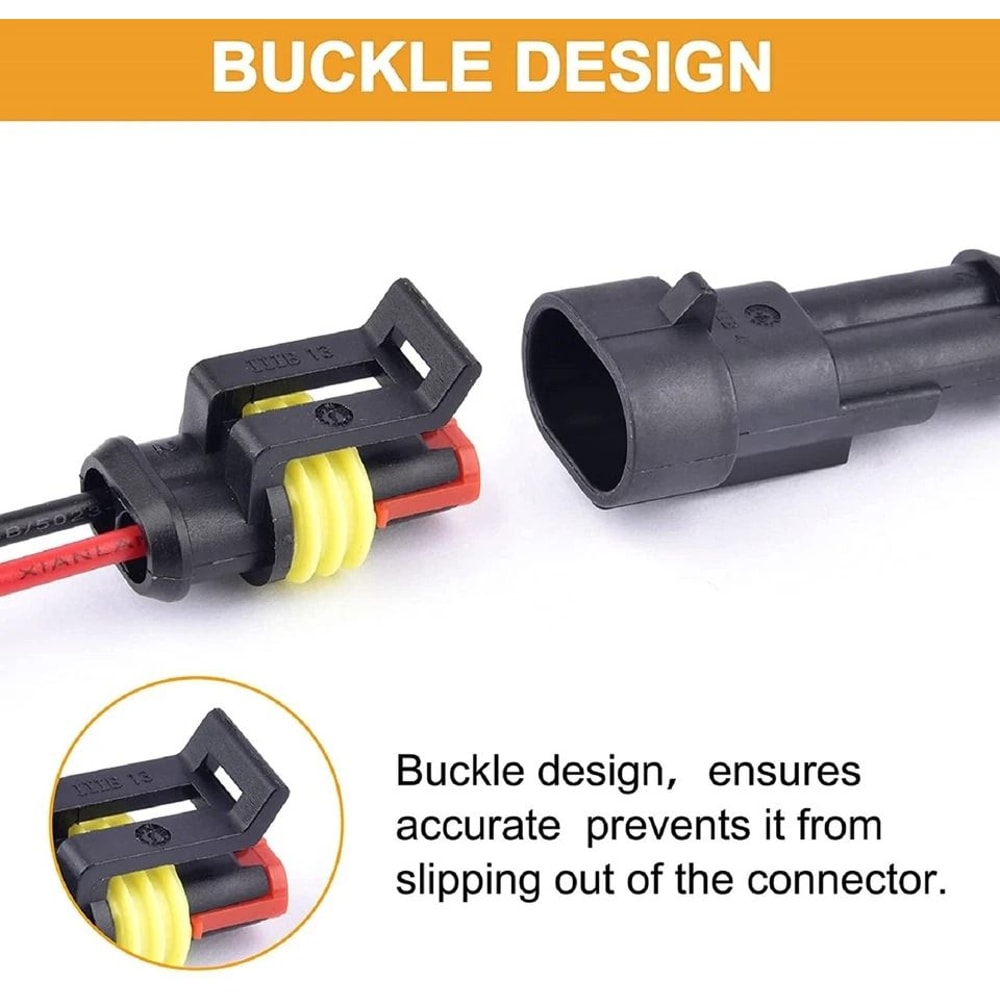 Waterproof Automotive Electrical Wire Connectors Kit Male Female Waterproof Plug For Car ACDC 3