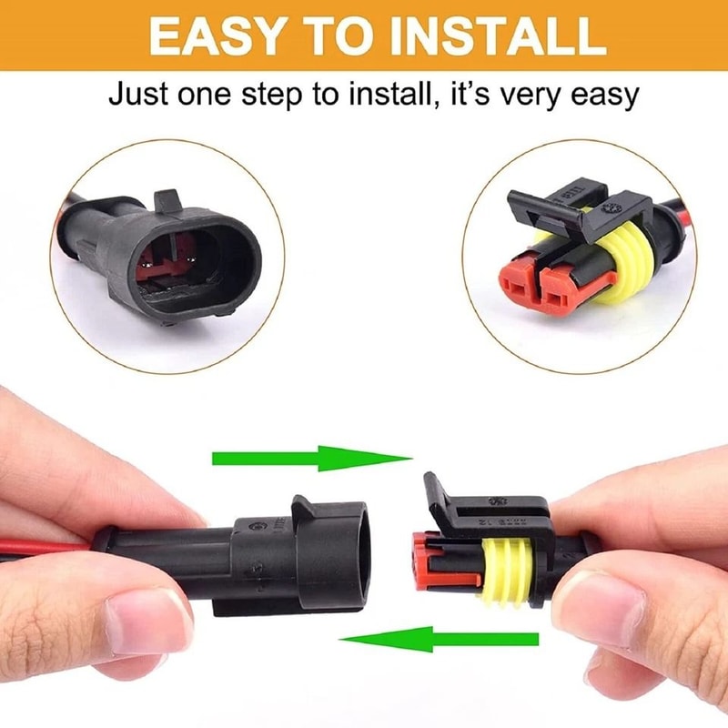 Waterproof Automotive Electrical Wire Connectors Kit Male Female Waterproof Plug For Car ACDC 4