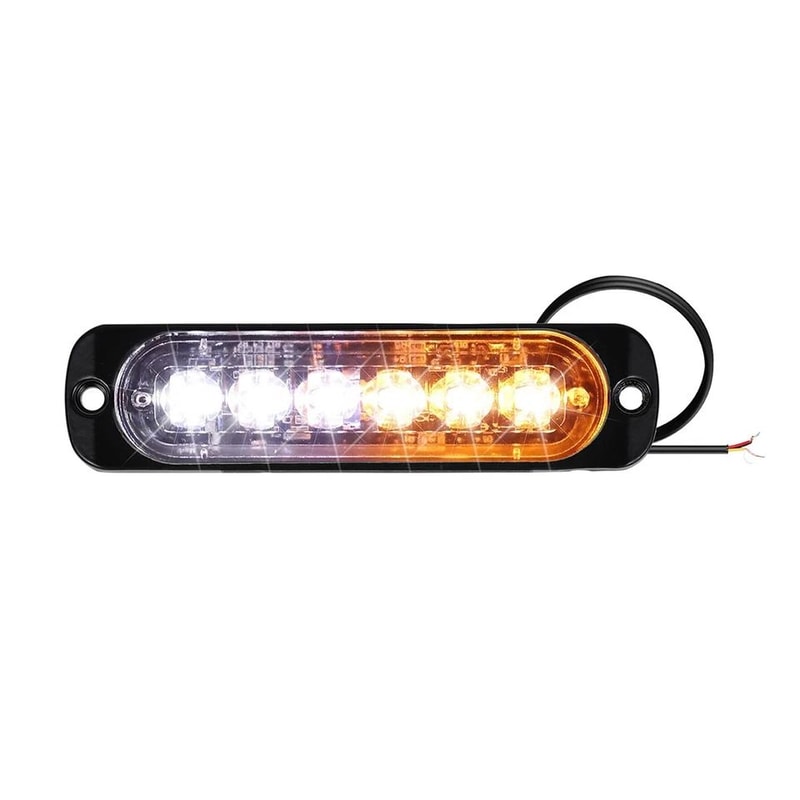 LED Strobe Light Bar AmberWhite Flashing Hazard Beacon For Cars And Trucks 0