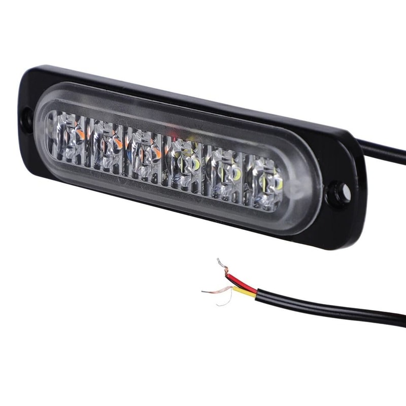 LED Strobe Light Bar AmberWhite Flashing Hazard Beacon For Cars And Trucks 7