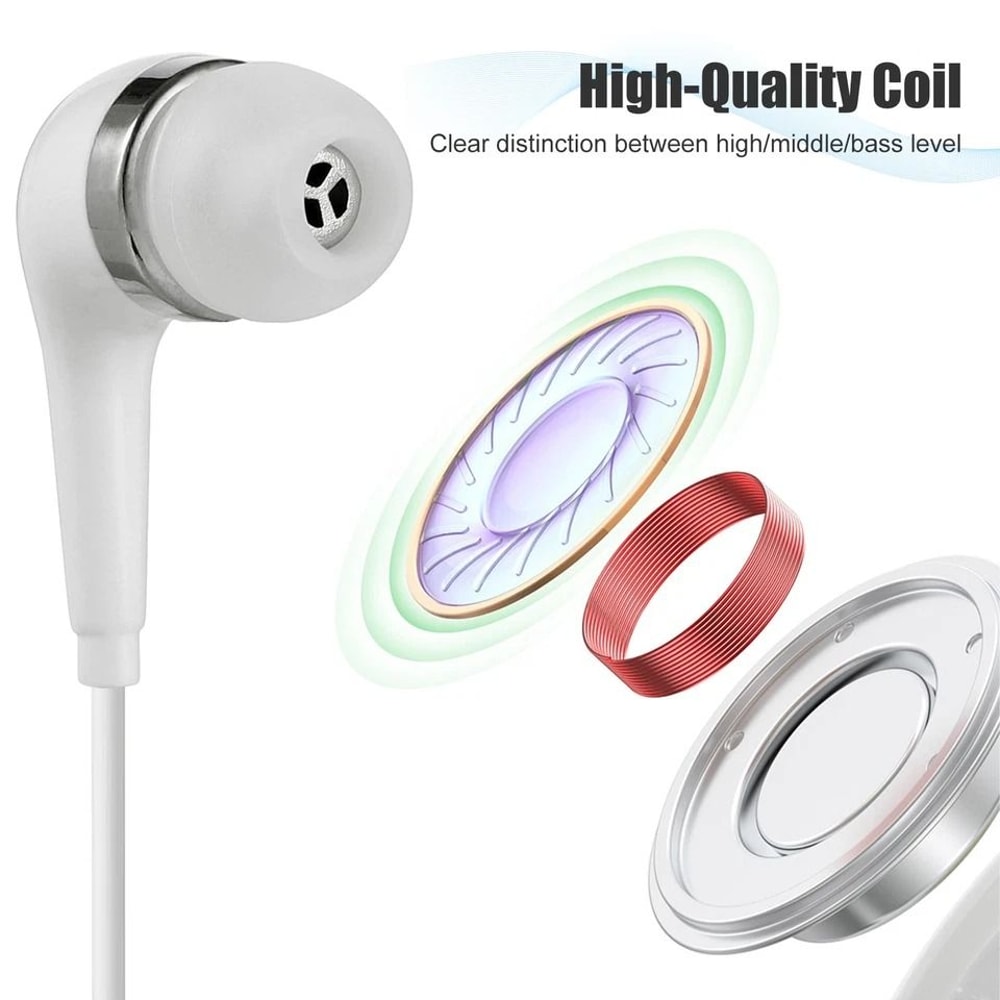Universal Wired Earbuds With Super Bass Earphones Headset Stereo 5