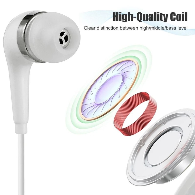 Universal Wired Earbuds With Super Bass Earphones Headset Stereo 5