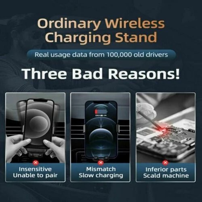 Wireless Magnetic Charger Car Mount Holder For IPhone Pro Max Charge 8