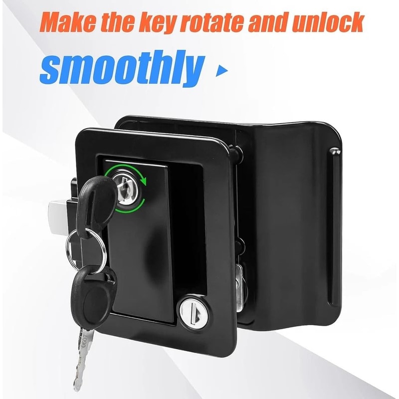 Black RV Paddle Entry Door Lock Latch Handle Knob Deadbolt For Camper Trailer Security 2