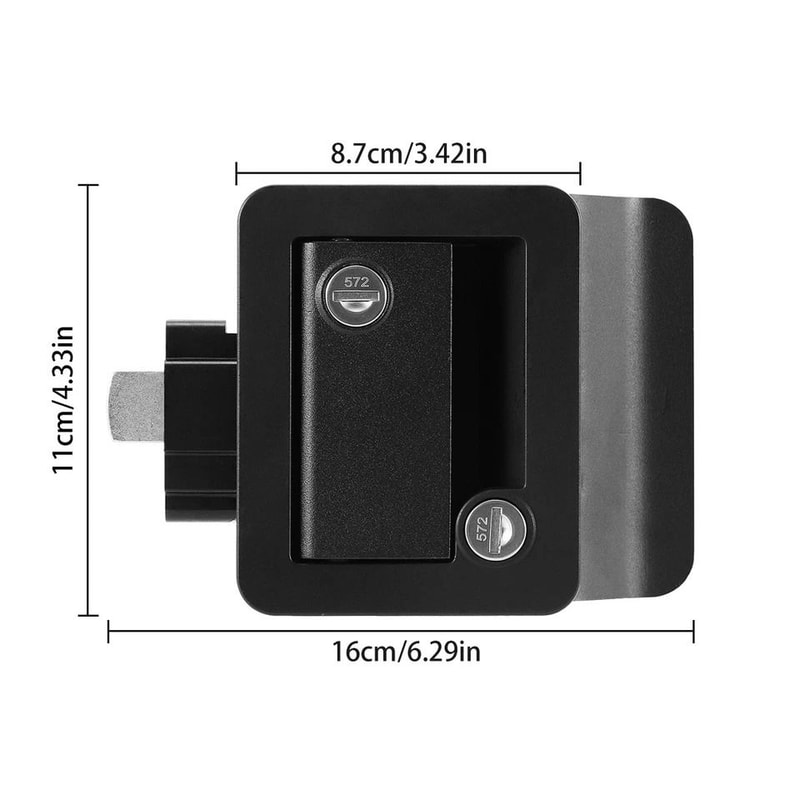 Black RV Paddle Entry Door Lock Latch Handle Knob Deadbolt For Camper Trailer Security 8