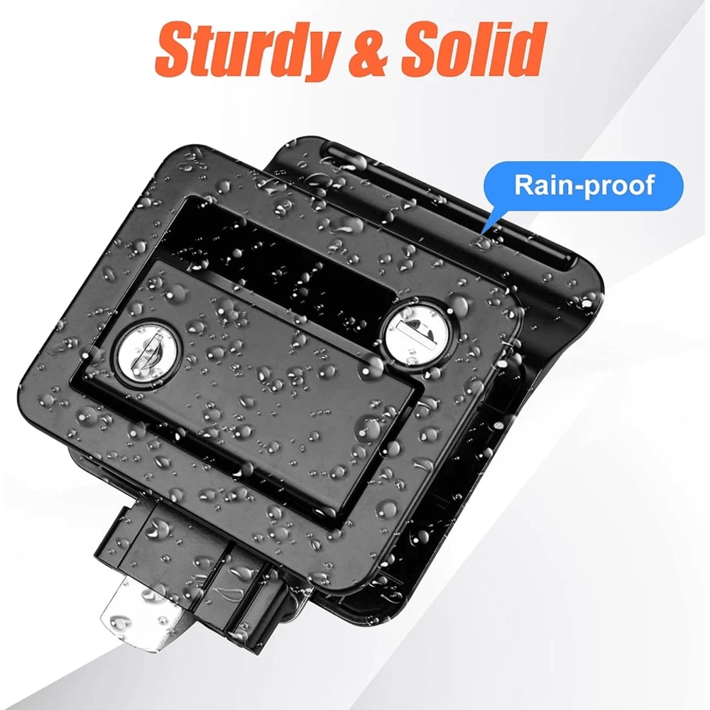 Black RV Paddle Entry Door Lock Latch Handle Knob Deadbolt For Camper Trailer Security 9