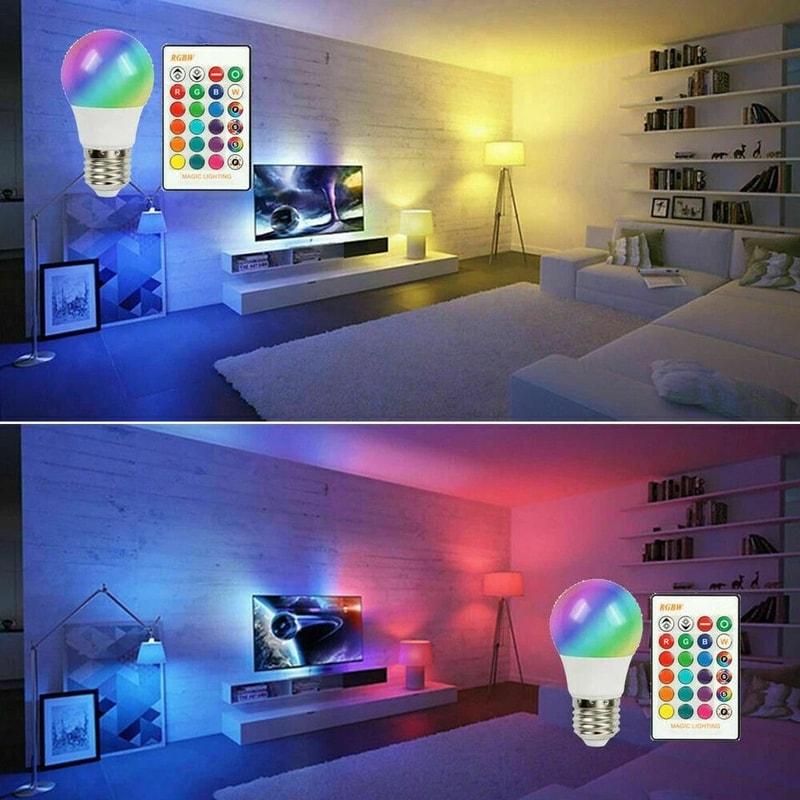 Color Changing RGB LED Bulbs Dimmable With Remote Control 1
