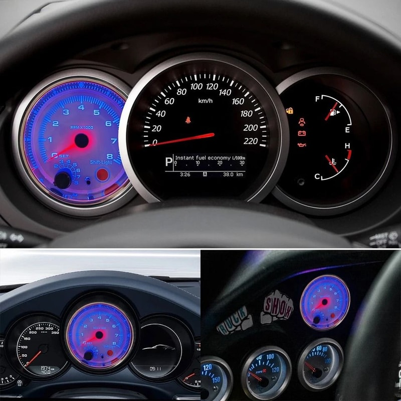 Digital Car Tachometer With LED Shift Light RPM For Vehicles 6
