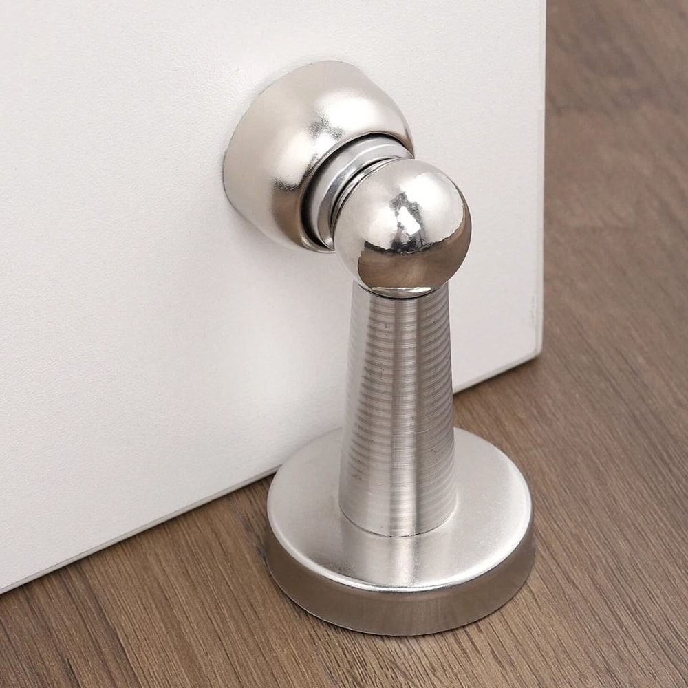 Magnetic Door Stopper Set Stainless Steel Holders For Home Office Safety 0