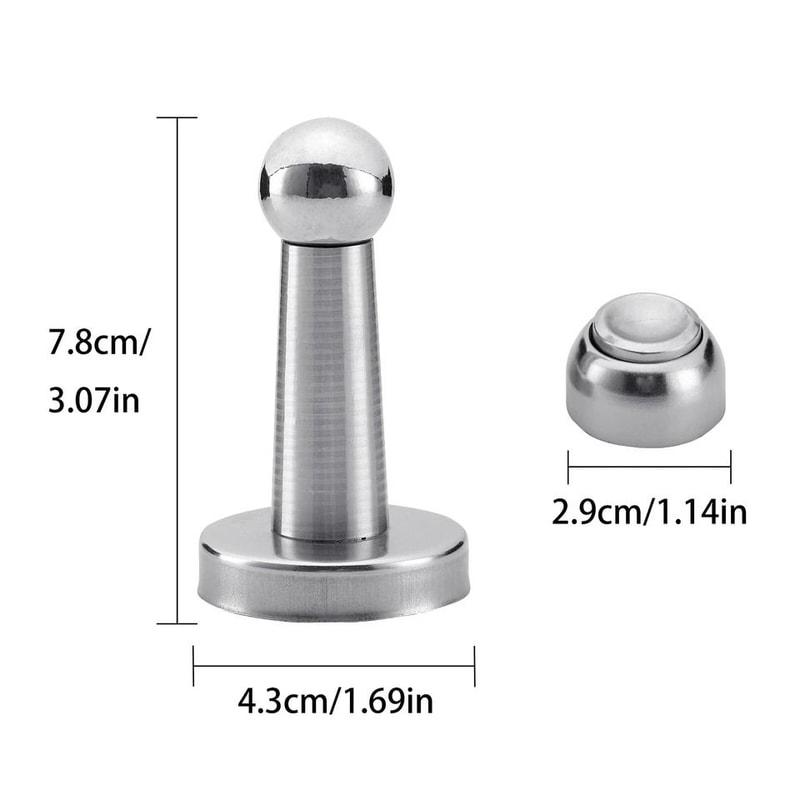 Magnetic Door Stopper Set Stainless Steel Holders For Home Office Safety 3
