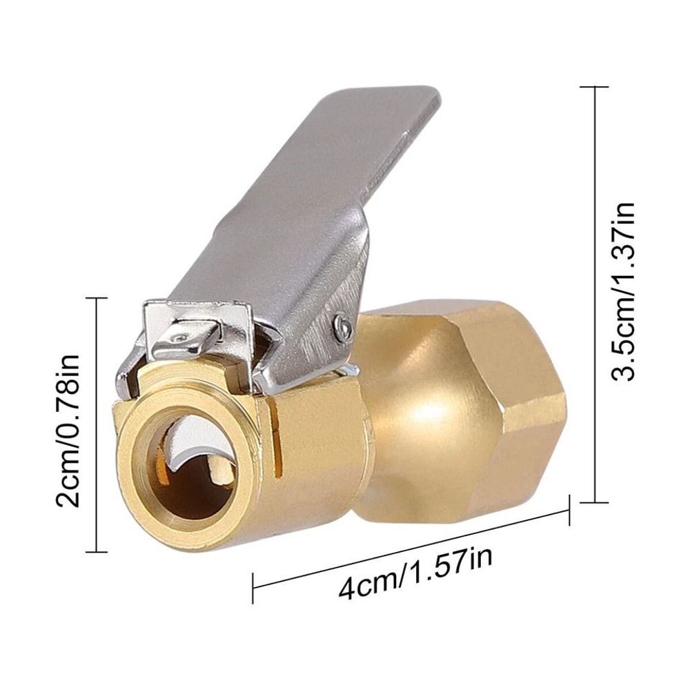 Brass Air Chuck Lockon Clip For Tire Inflators NPT Valve Connector 6