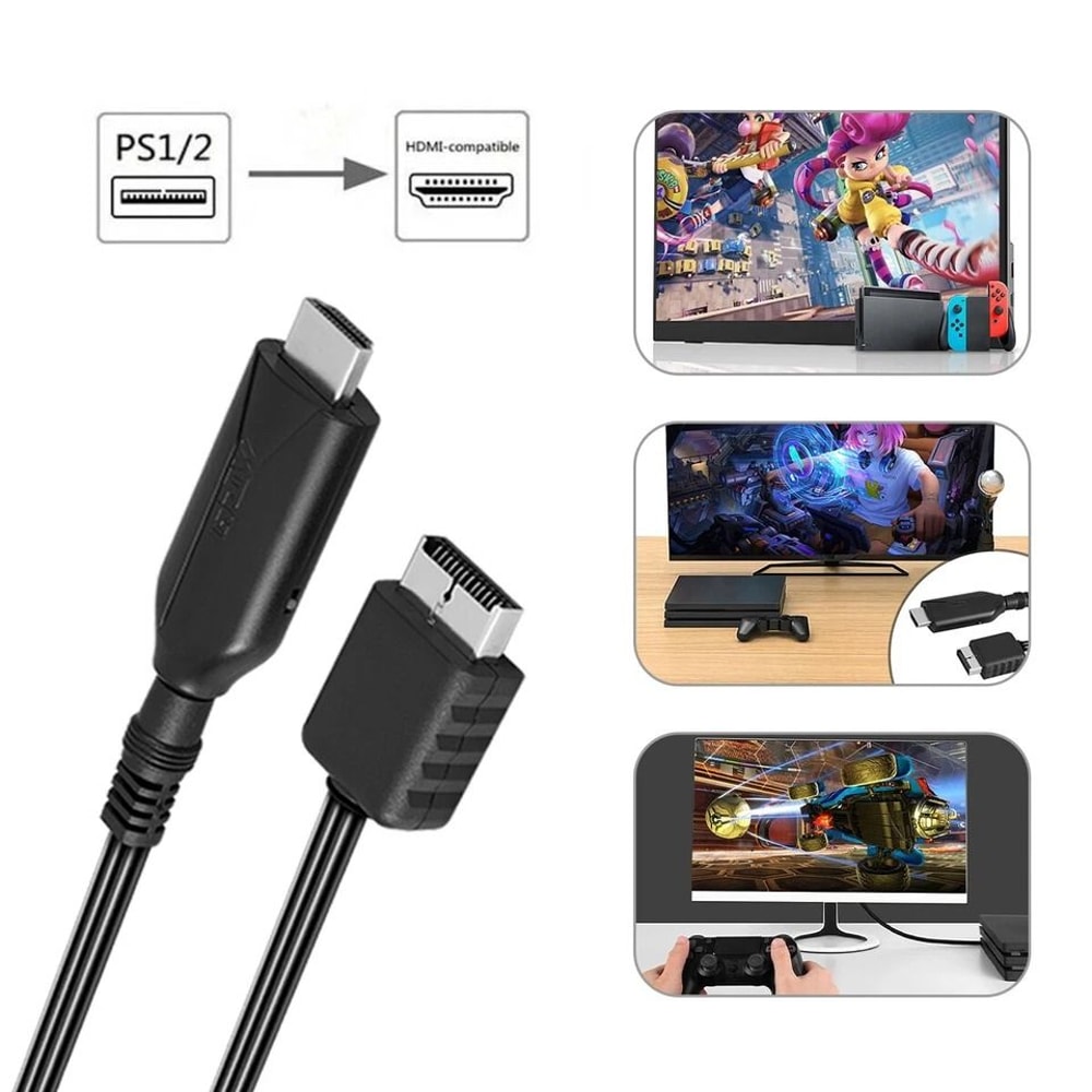 PS To HDMI Adapter Cable HighDefinition Audio Video Converter For Classic Game Consoles 4