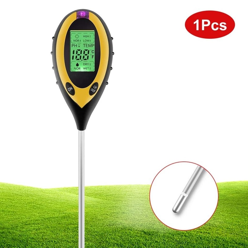 Garden Soil Tester Digital Soil Tester For PH Moisture Sunlight Temperature 0
