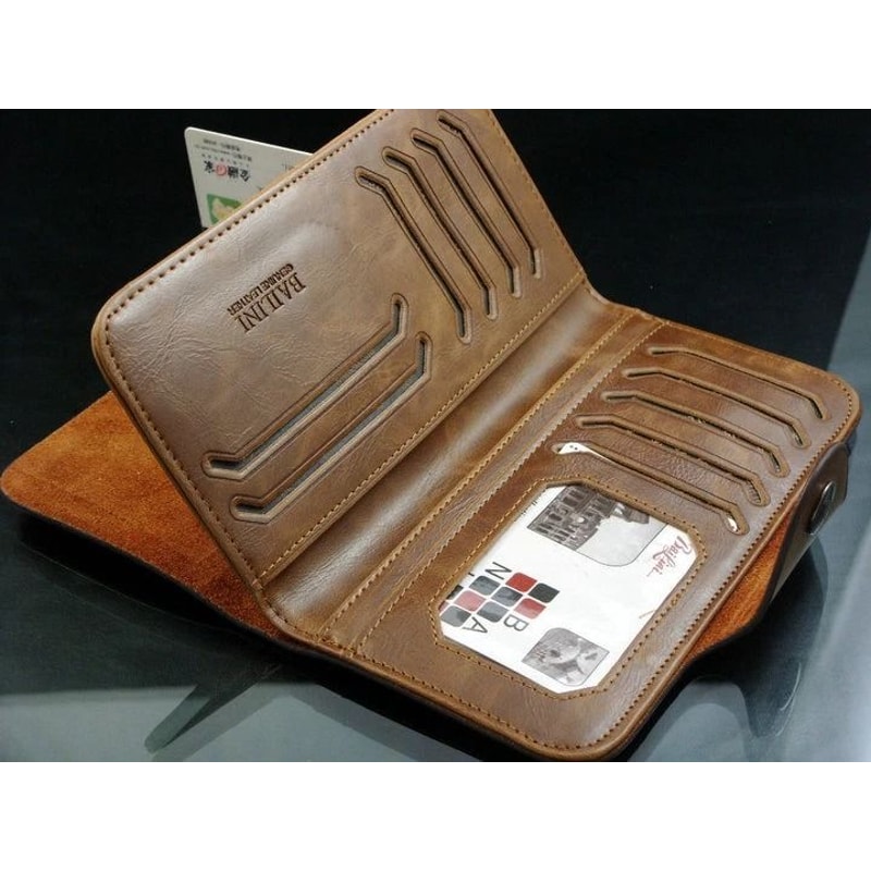 Mens PU Leather Bifold Wallet With Card Holder Checkbook Organizer Billfold 4