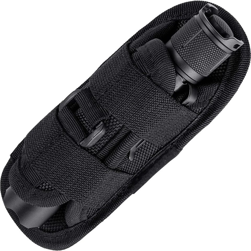 Tactical Flashlight Holster With Rotatable Clip Durable Duty Belt Pouch 4