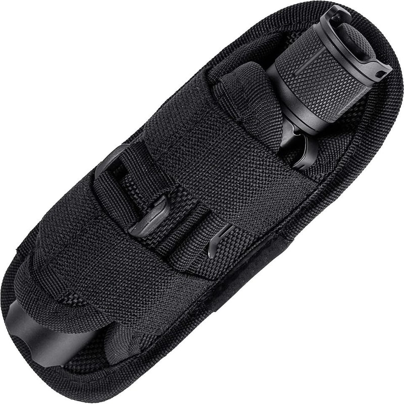 Tactical Flashlight Holster With Rotatable Clip Durable Duty Belt Pouch 4