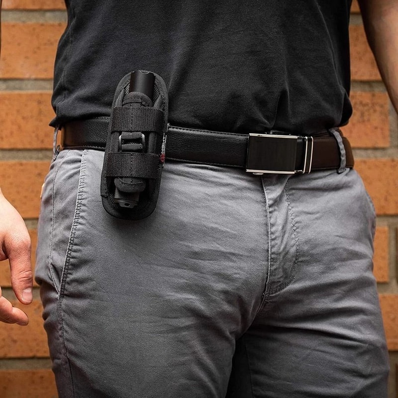 Tactical Flashlight Holster With Rotatable Clip Durable Duty Belt Pouch 5