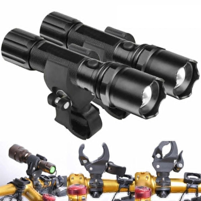 Universal Bike Flashlight Mount Holder Adjustable Torch Clip For Safe Riding 6