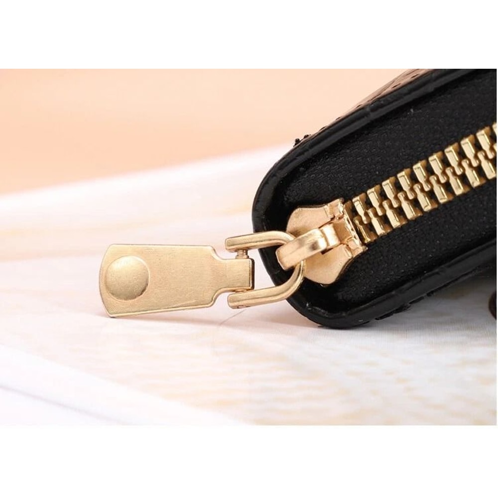 Womens Premium Leather Wallet With Accordion Zipper Pocket Card Slots Stylish Spacious 7