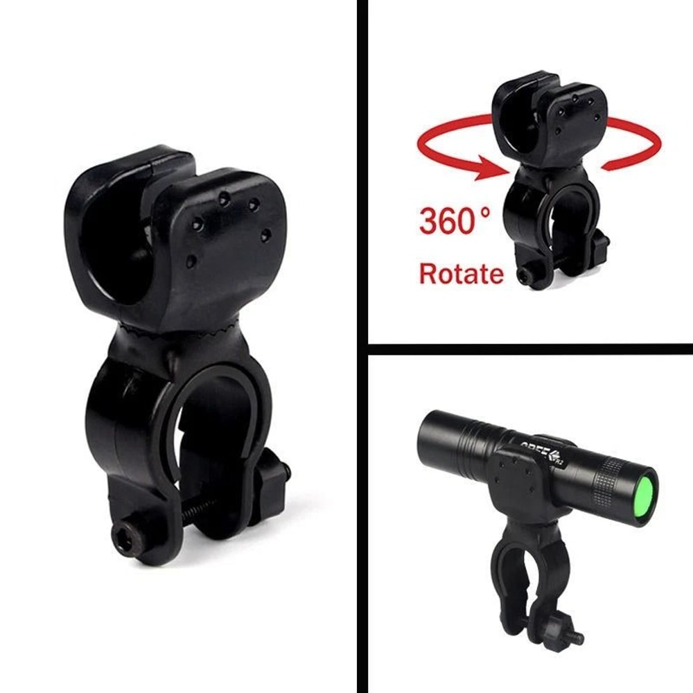 Bicycle Mount LED Flashlight Holder Bike Mount Holder 360degree Swivel Clip Torch Clip Mount 10