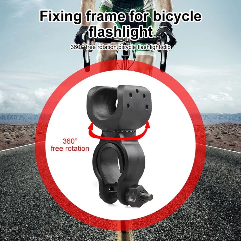 Bicycle Mount LED Flashlight Holder Bike Mount Holder 360degree Swivel Clip Torch Clip Mount 2