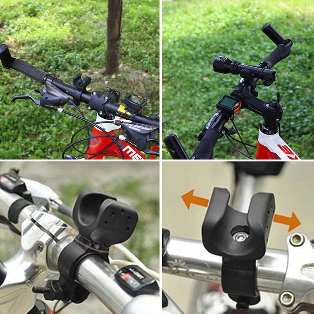 Bicycle Mount LED Flashlight Holder Bike Mount Holder 360degree Swivel Clip Torch Clip Mount 4