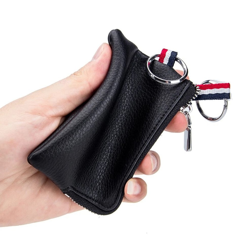 Compact Genuine Leather Wallet Coin Pouch Mini Wallet Keyring Card Holder 8