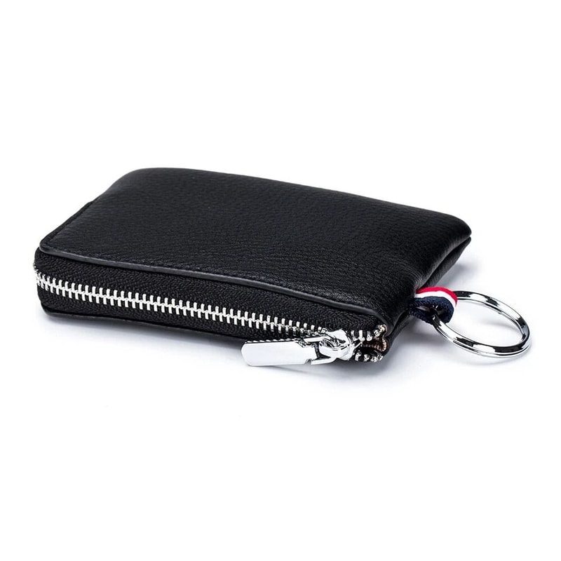 Compact Genuine Leather Wallet Coin Pouch Mini Wallet Keyring Card Holder 9