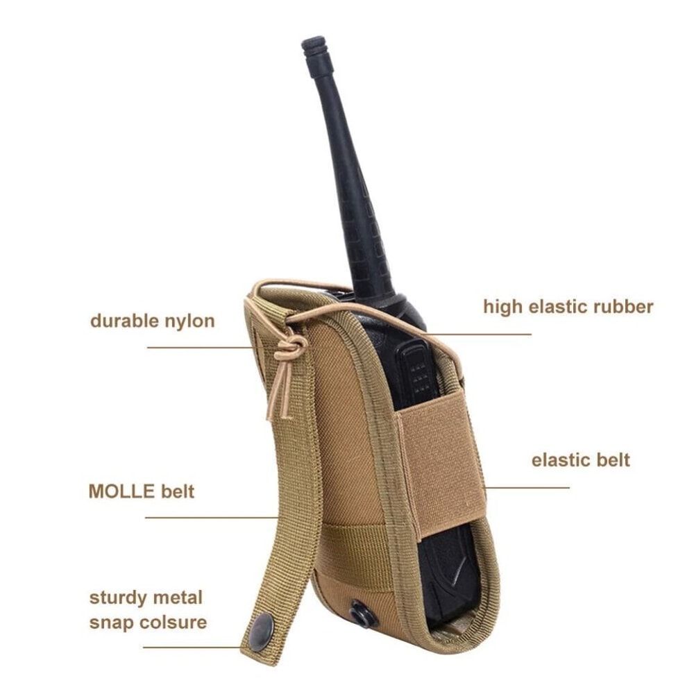 Tactical MOLLE Walkie Talkie Holster Radio Pouch Waist Bag Universal Outdoor Radio Case Holder 3