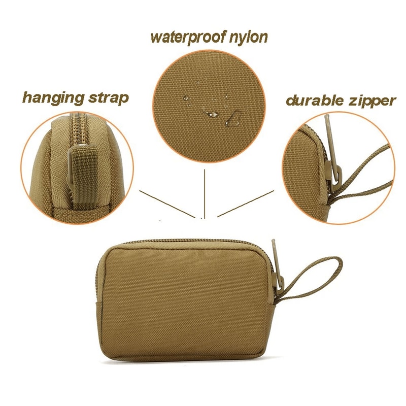 ToughGuard Tactical Mini Wallet Waterproof Pouch With EDC Key Holder MOLLE Outdoor Waist Bag 12