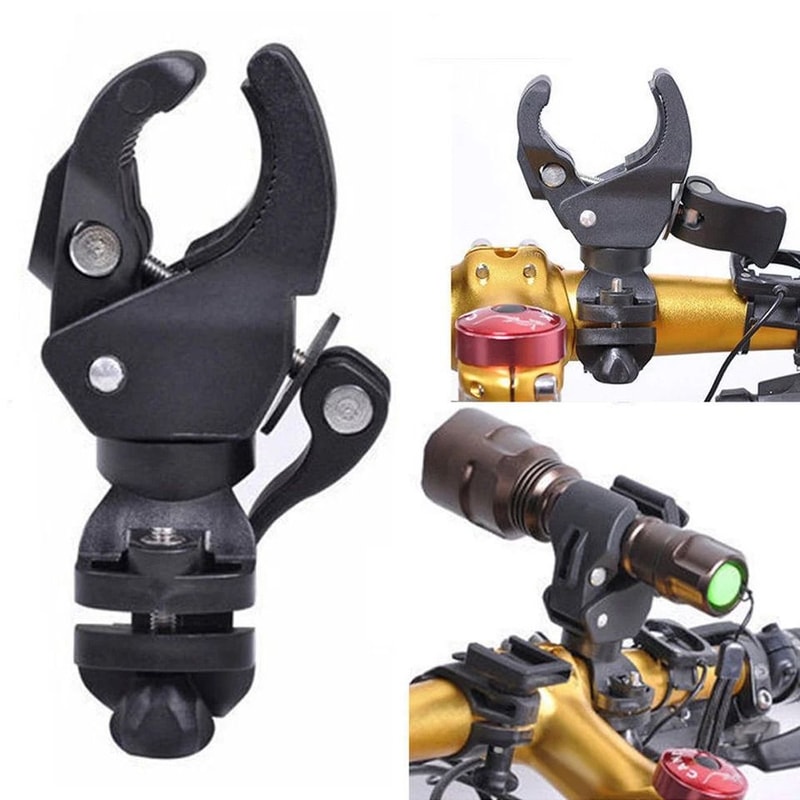 Rotating Bicycle Handlebar Mount Clip Holder For Flashlight Universal LED Holder 1