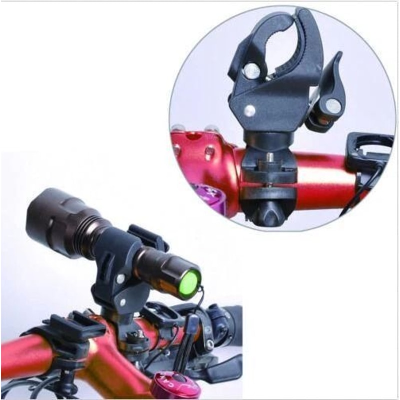 Rotating Bicycle Handlebar Mount Clip Holder For Flashlight Universal LED Holder 5