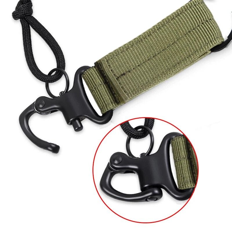 Tactical Keychain Hook With Webbing Outdoor Carabiner For Keys Gear More 0