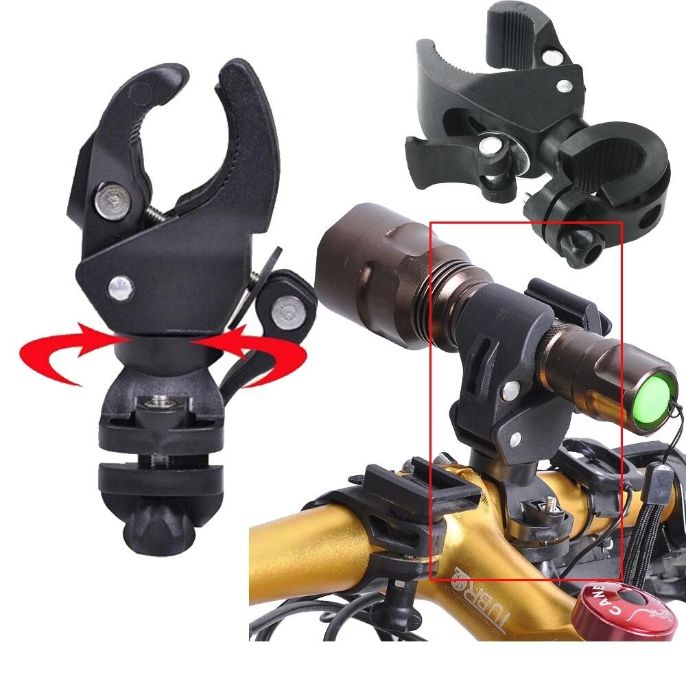 Swivel Handlebar Flashlight Mount Universal Bicycle Light Holder Clip 4