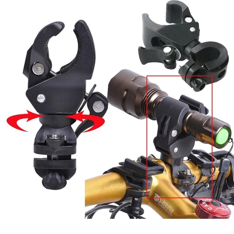 Swivel Handlebar Flashlight Mount Universal Bicycle Light Holder Clip 4