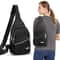 Black Womens Small Sling Backpack Crossbody Travel Bag Daypack 0