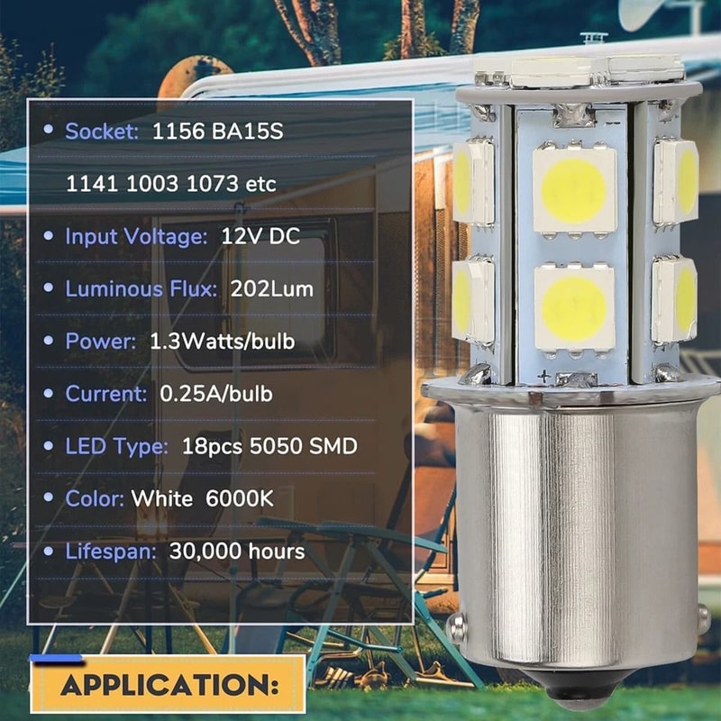 Super White LED Interior Light Bulb For RV Camper Trailers 3