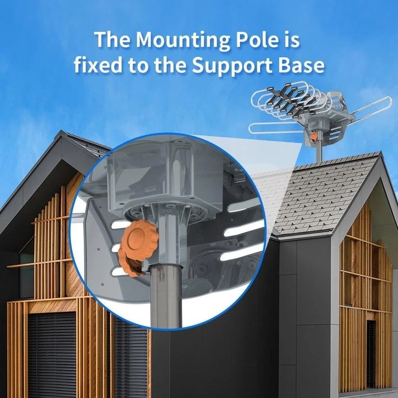 Premium Mile Outdoor TV Antenna With Motorized Rotation Amplified HDTV Reception 1