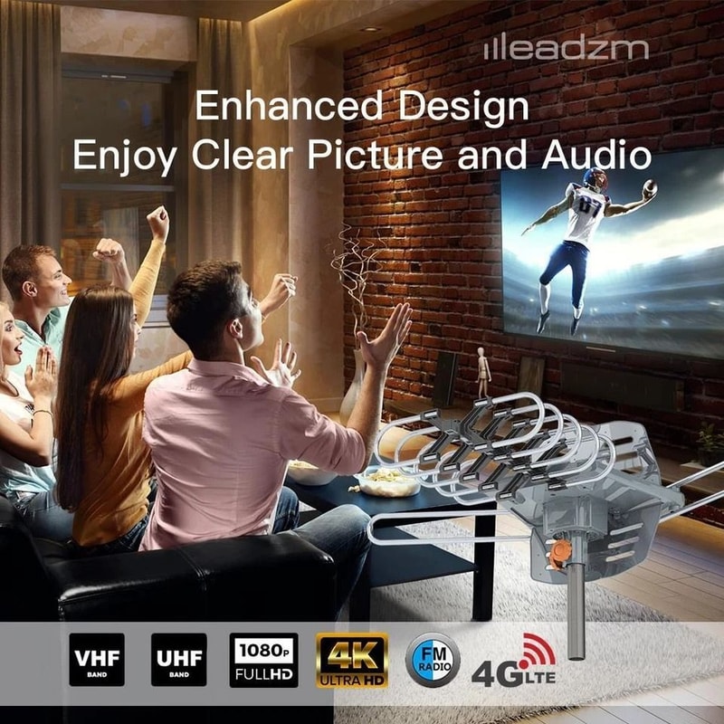 Premium Mile Outdoor TV Antenna With Motorized Rotation Amplified HDTV Reception 2