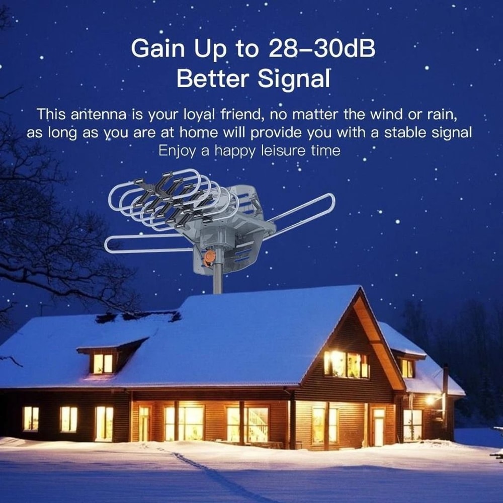 Premium Mile Outdoor TV Antenna With Motorized Rotation Amplified HDTV Reception 3