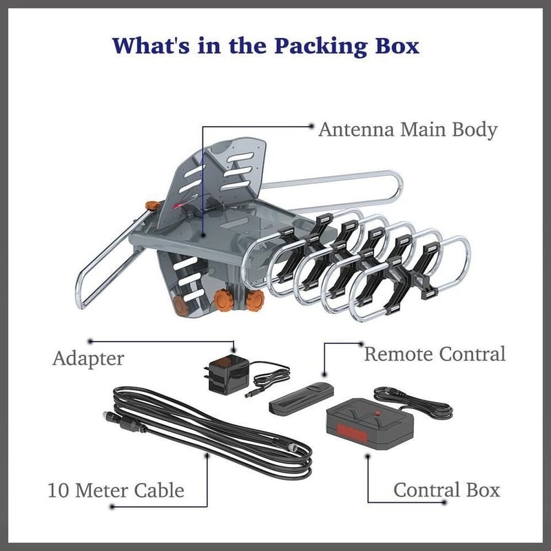 Premium Mile Outdoor TV Antenna With Motorized Rotation Amplified HDTV Reception 7