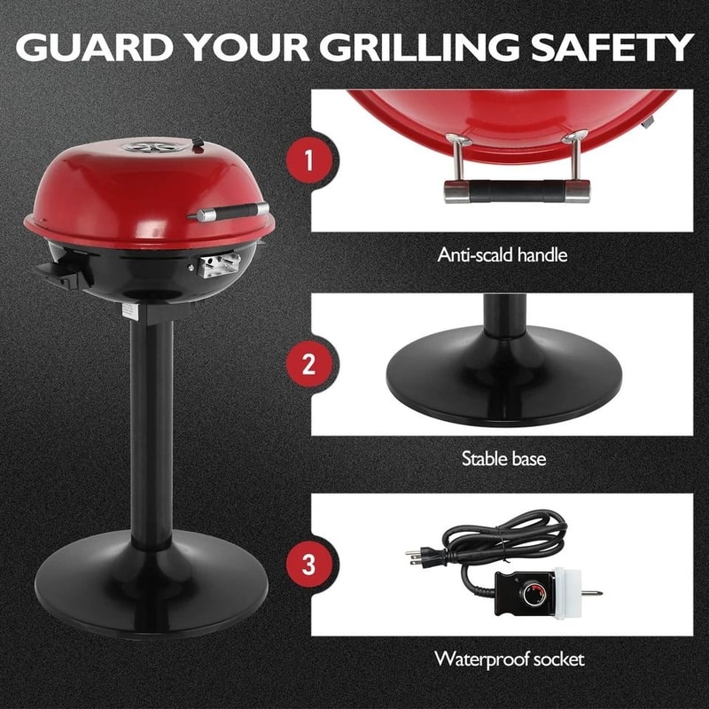 Portable Electric Grill Outdoor BBQ Barbecue With Adjustable Temperature For Garden Patio 5