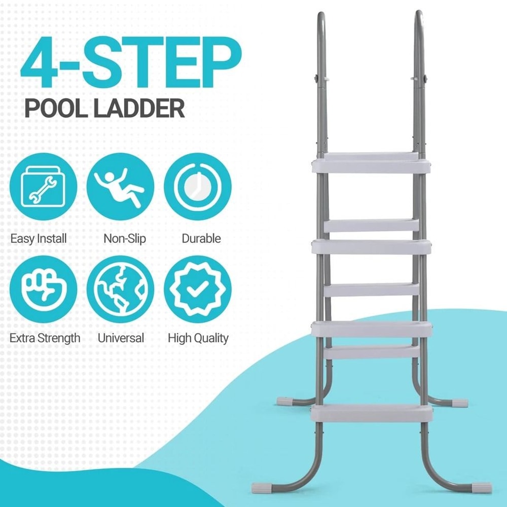 Above Ground Pool Ladder Step Steel Frame Pool Ladder For Safe Easy Entry 1
