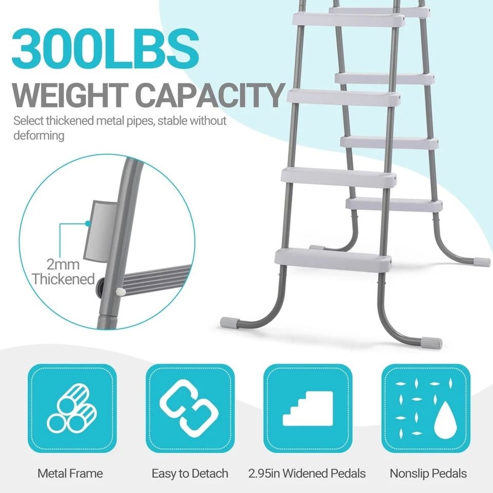 Above Ground Pool Ladder Step Steel Frame Pool Ladder For Safe Easy Entry 4