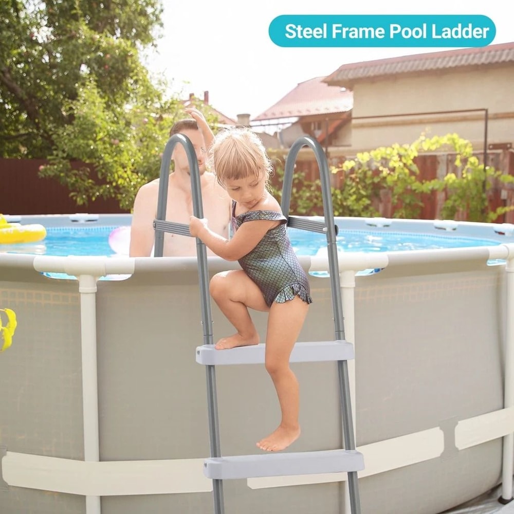 Above Ground Pool Ladder Step Steel Frame Pool Ladder For Safe Easy Entry 6