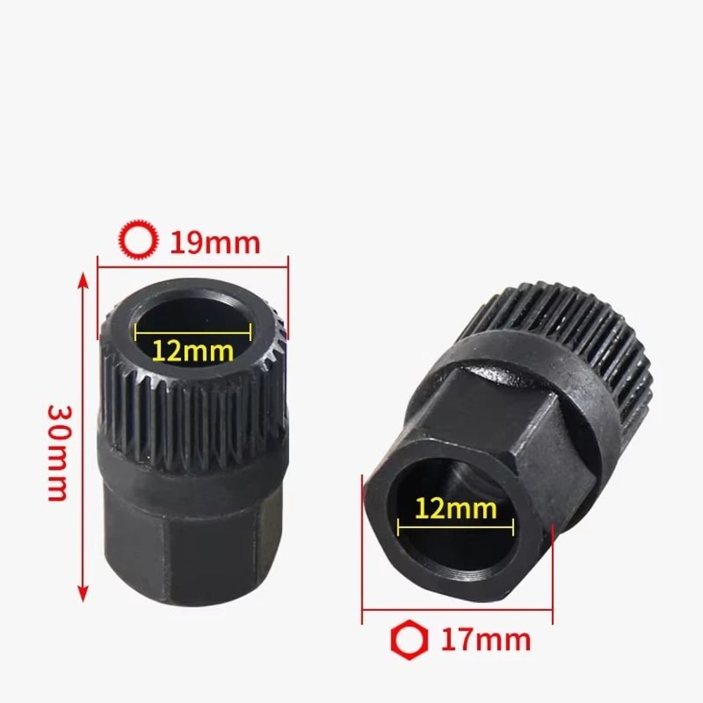 Spline Alternator Pulley Removal Tool Set For Freewheel Clutch Pulley Service 4