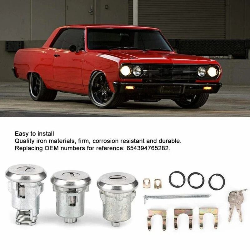 Classic GM Door And Trunk Lock Set With Oval H Keys For Camaro Chevelle Nova GTO Cutlass 3