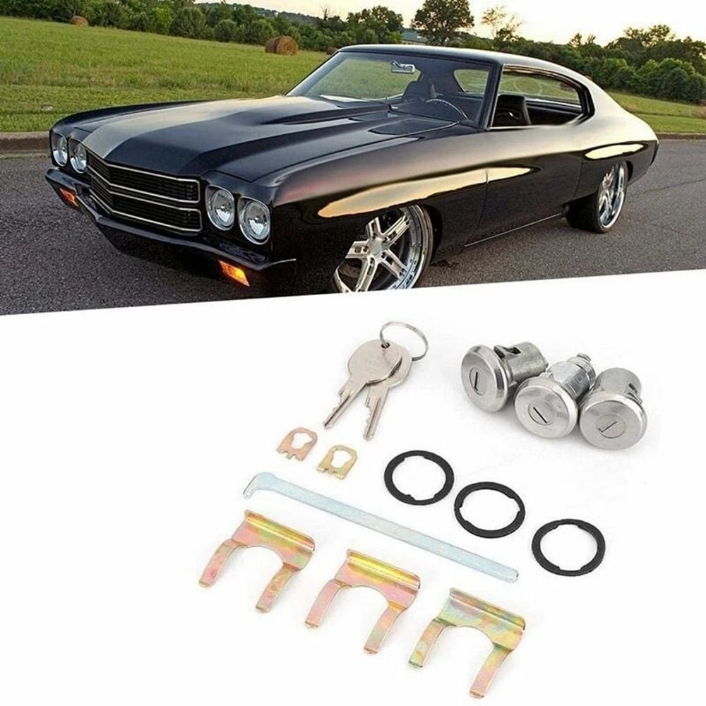 Classic GM Door And Trunk Lock Set With Oval H Keys For Camaro Chevelle Nova GTO Cutlass 0
