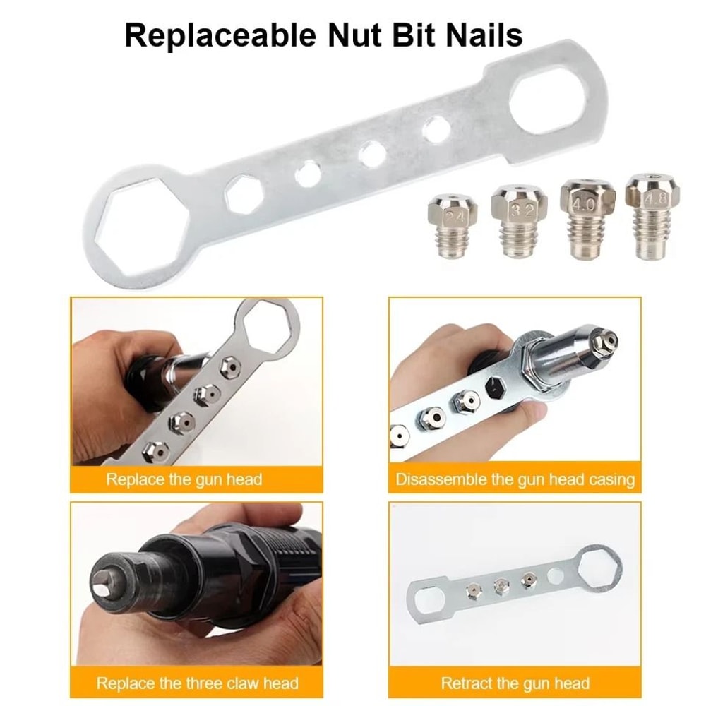 Cordless Rivet Nut Gun Adapter For Drill Alloy Steel Rivet Nut Tool Attachment 3